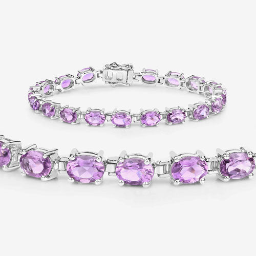 14.40 Carat Genuine Amethyst .925 Sterling Silver Bracelet on sale at MyriadMart