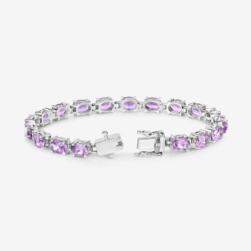 14.40 Carat Genuine Amethyst .925 Sterling Silver Bracelet on sale at MyriadMart