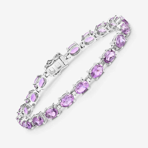 14.40 Carat Genuine Amethyst .925 Sterling Silver Bracelet on sale at MyriadMart