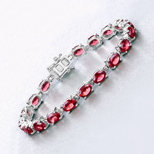 15.30 Carat Genuine Garnet .925 Sterling Silver Bracelet on sale at MyriadMart