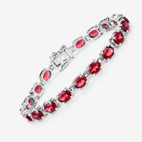 15.30 Carat Genuine Garnet .925 Sterling Silver Bracelet on sale at MyriadMart