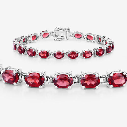 15.30 Carat Genuine Garnet .925 Sterling Silver Bracelet on sale at MyriadMart