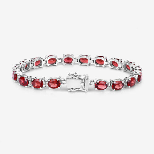 15.30 Carat Genuine Garnet .925 Sterling Silver Bracelet on sale at MyriadMart