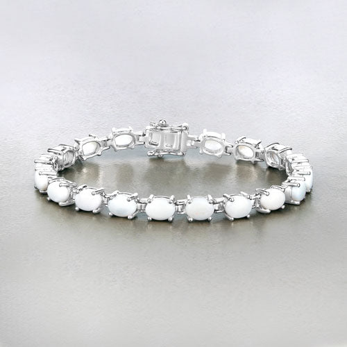 10.26 Carat Genuine Opal .925 Sterling Silver Bracelet on sale at MyriadMart