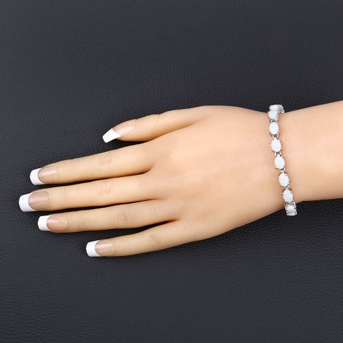 10.26 Carat Genuine Opal .925 Sterling Silver Bracelet on sale at MyriadMart
