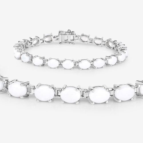 10.26 Carat Genuine Opal .925 Sterling Silver Bracelet on sale at MyriadMart