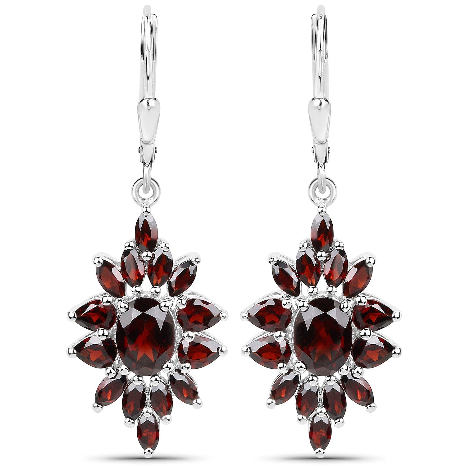 20.24 Carat Genuine Garnet .925 Sterling Silver 3 Piece Jewelry Set Ring, Earrings, and Pendant w/ Chain on sale at MyriadMart