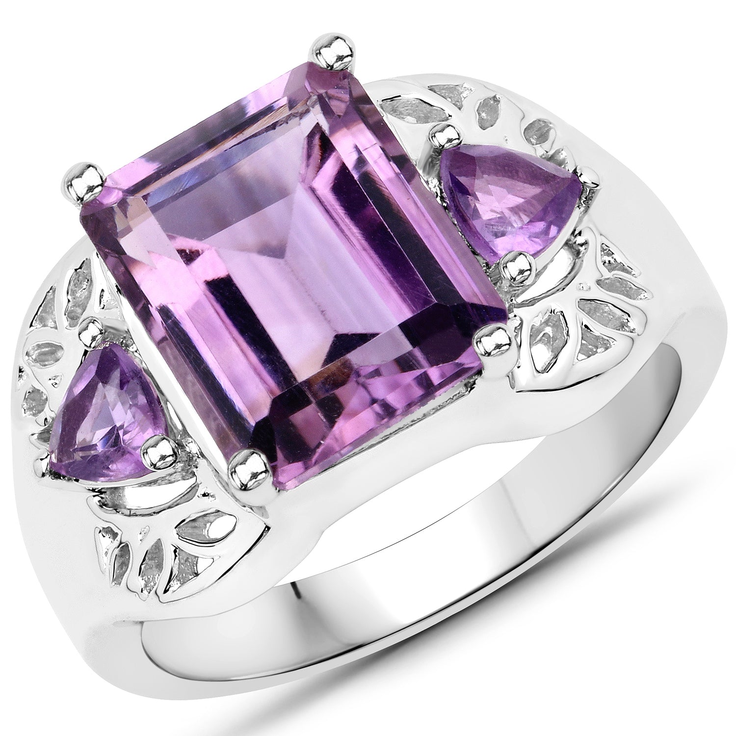 4.30 Carat Genuine Amethyst .925 Sterling Silver Ring on sale at MyriadMart