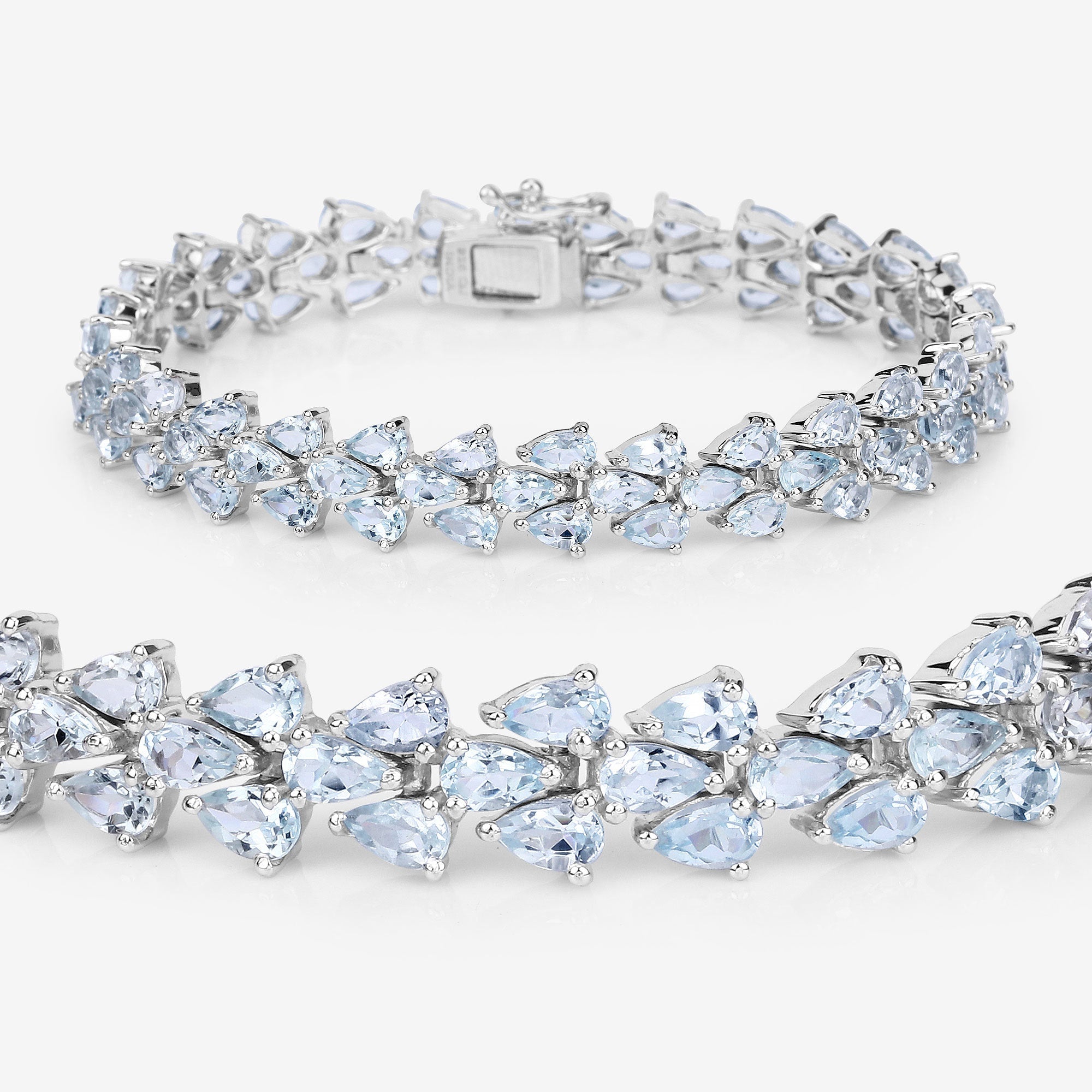 14.11 Carat Genuine Aquamarine .925 Sterling Silver Bracelet on sale at MyriadMart