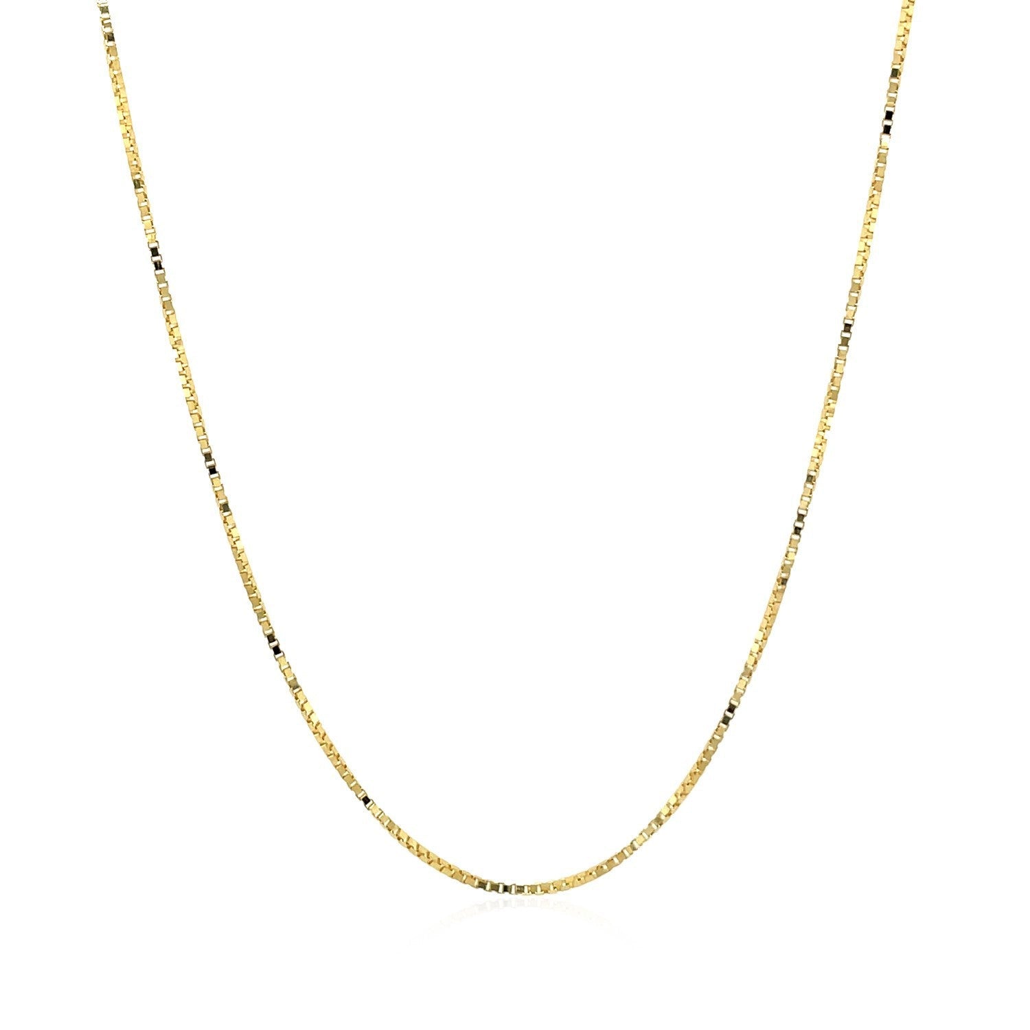 14k Yellow Gold Classic Box Chain 0.7mm on sale at MyriadMart