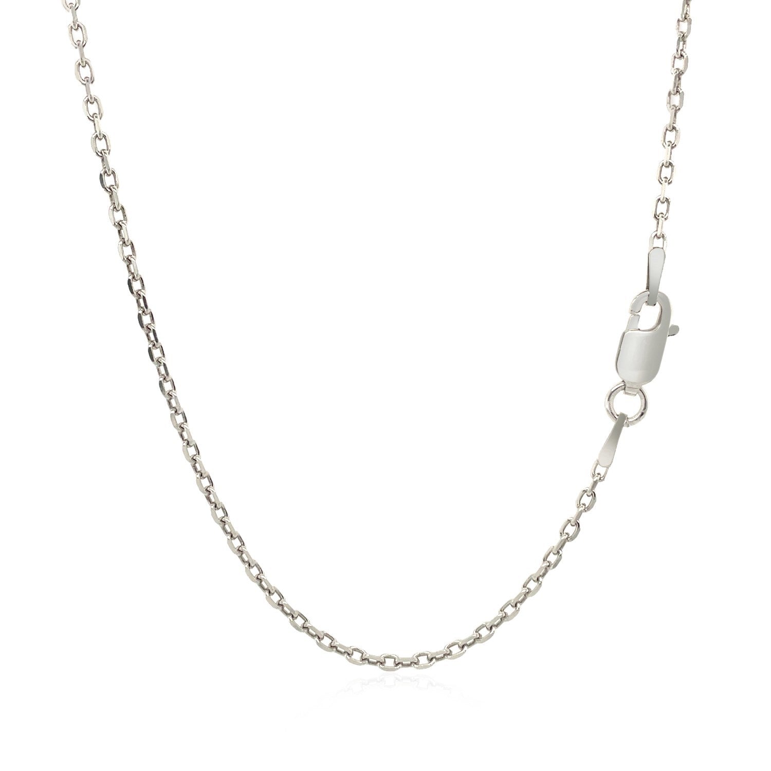Sterling Silver Rhodium Plated Cable Chain 1.5mm on sale at MyriadMart