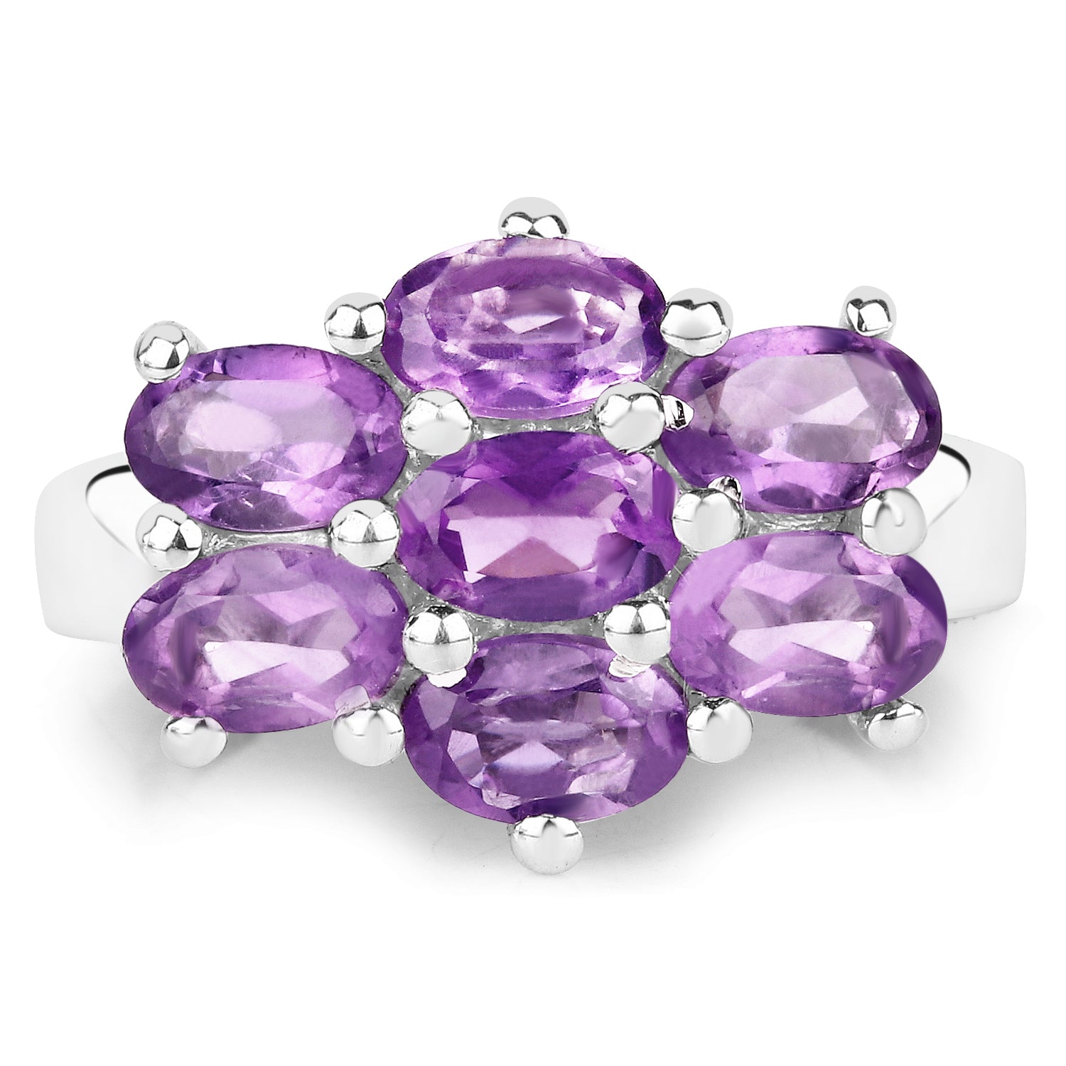 3.01 Carat Genuine Amethyst .925 Sterling Silver Ring on sale at MyriadMart
