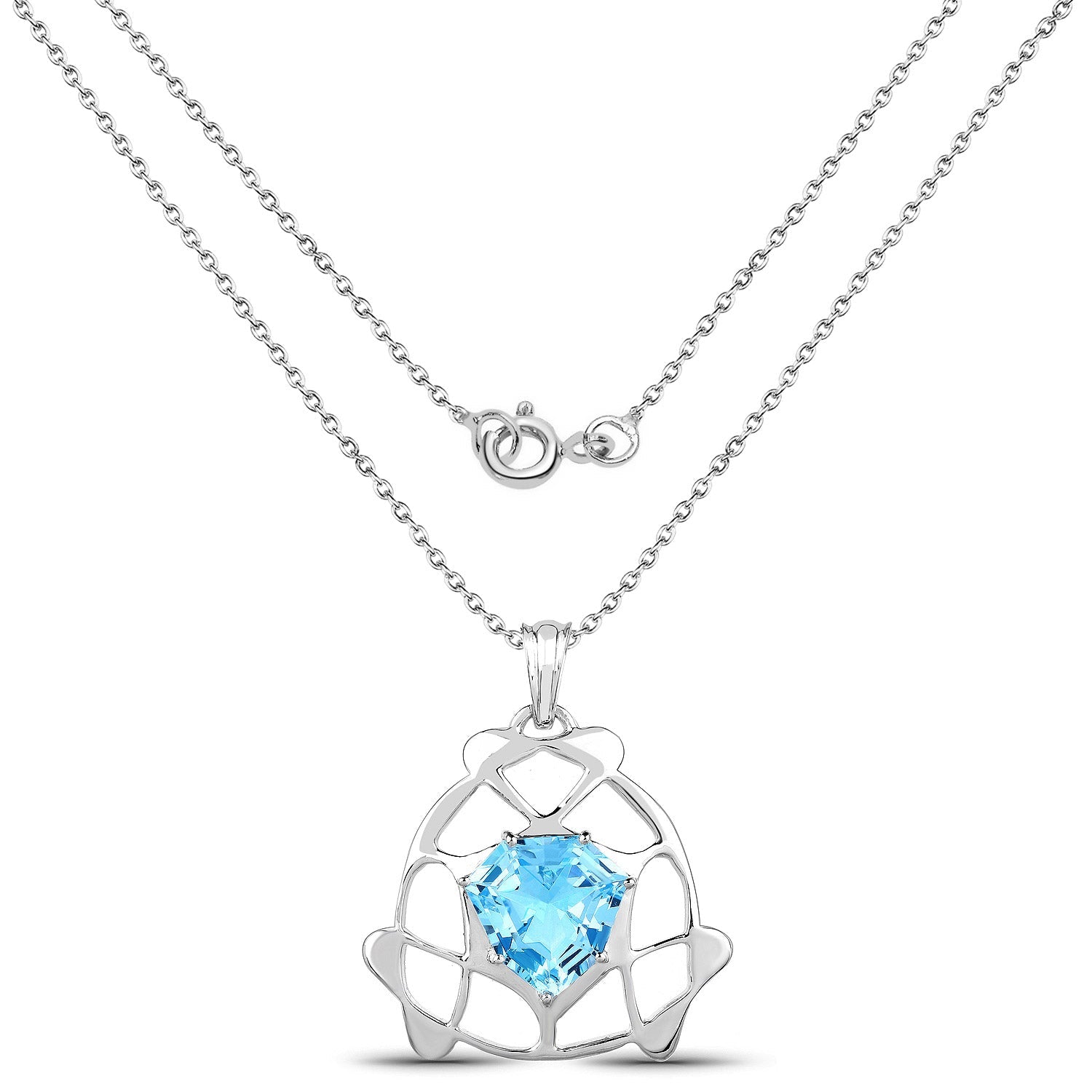 11.50 Carat Genuine Swiss Blue Topaz .925 Sterling Silver Pendant on sale at MyriadMart