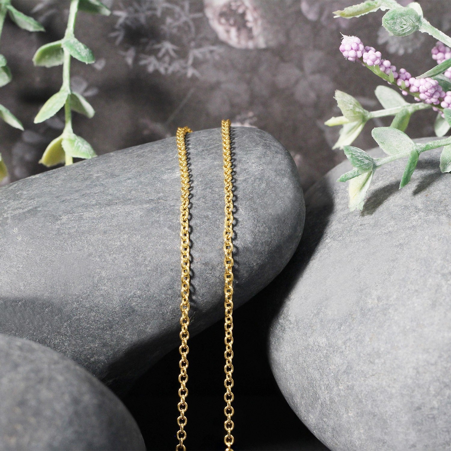 14k Yellow Gold Round Cable Link Chain 1.9mm on sale at MyriadMart
