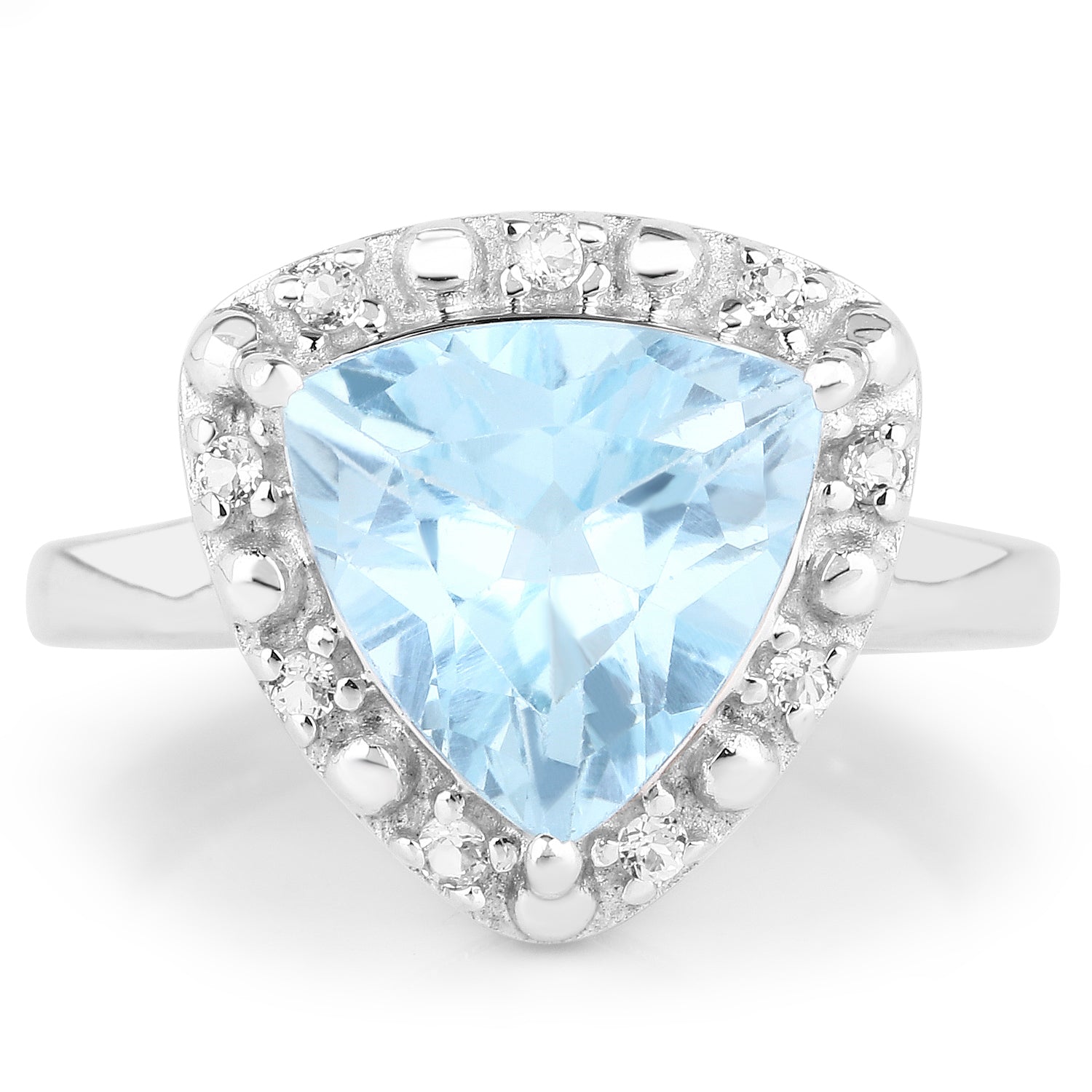 5.05 Carat Genuine Blue Topaz and White Topaz .925 Sterling Silver Ring on sale at MyriadMart