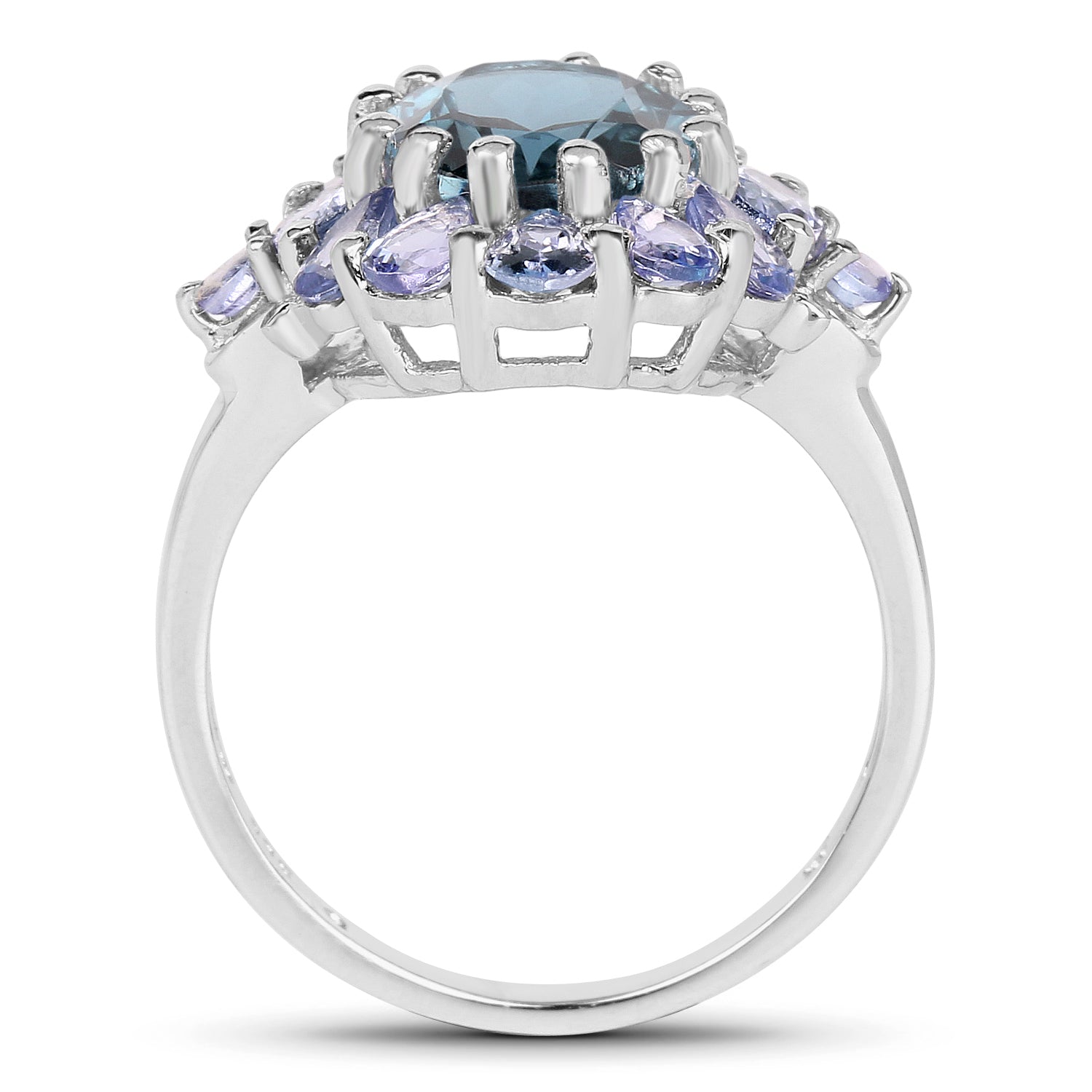 5.41 Carat Genuine London Blue Topaz and Tanzanite .925 Sterling Silver Ring on sale at MyriadMart
