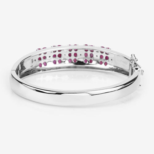 6.65 Carat Genuine Ruby and White Topaz .925 Sterling Silver Bracelet on sale at MyriadMart