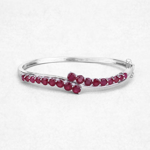 9.10 Carat Glass Filled Ruby .925 Sterling Silver Bangle on sale at MyriadMart