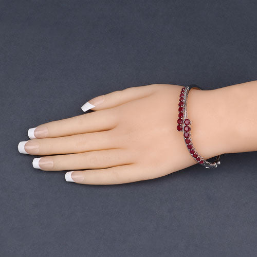 9.10 Carat Glass Filled Ruby .925 Sterling Silver Bangle on sale at MyriadMart