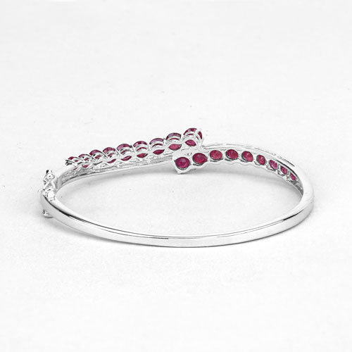 9.10 Carat Glass Filled Ruby .925 Sterling Silver Bangle on sale at MyriadMart