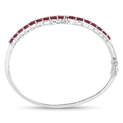 9.10 Carat Glass Filled Ruby .925 Sterling Silver Bangle on sale at MyriadMart