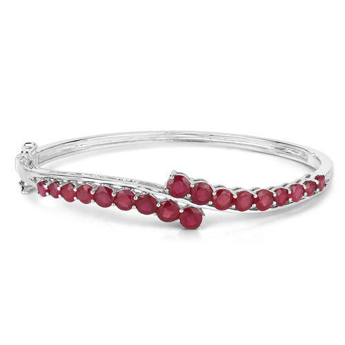 9.10 Carat Glass Filled Ruby .925 Sterling Silver Bangle on sale at MyriadMart