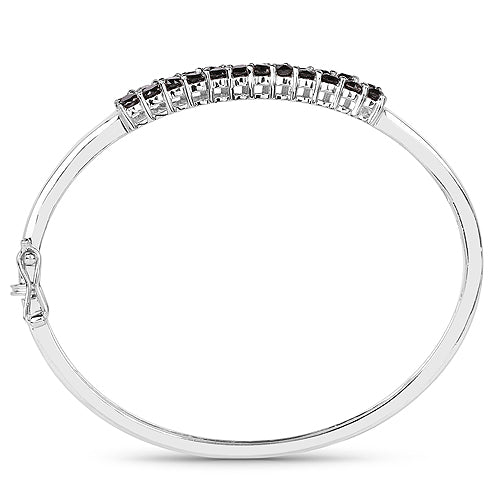 3.53 Carat Genuine Black Diamond .925 Sterling Silver Bangle on sale at MyriadMart