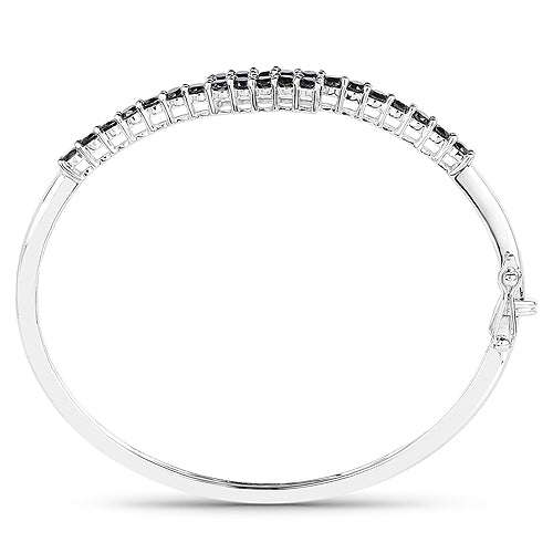 2.52 Carat Genuine Black Diamond .925 Sterling Silver Bangle on sale at MyriadMart