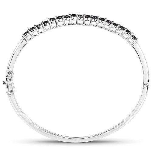 2.50 Carat Genuine Black Diamond .925 Sterling Silver Bangle on sale at MyriadMart