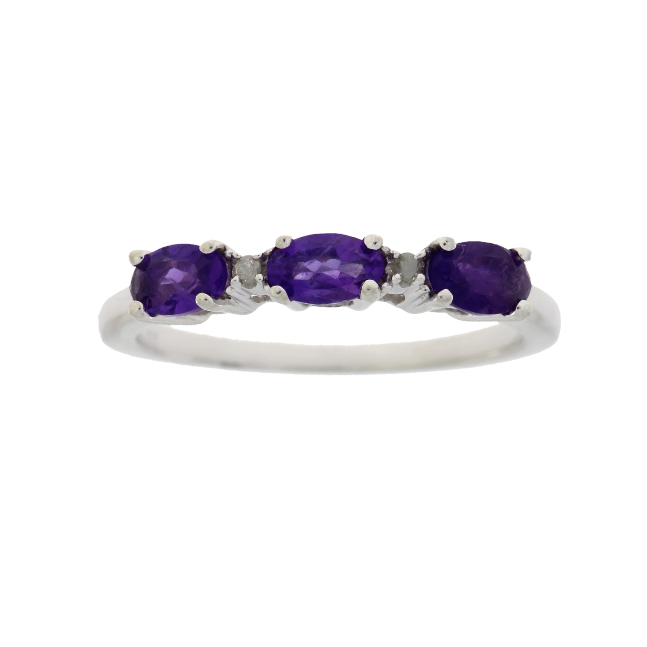 .70ct Amethyst Diamond Ring Sterling Silver on sale at MyriadMart