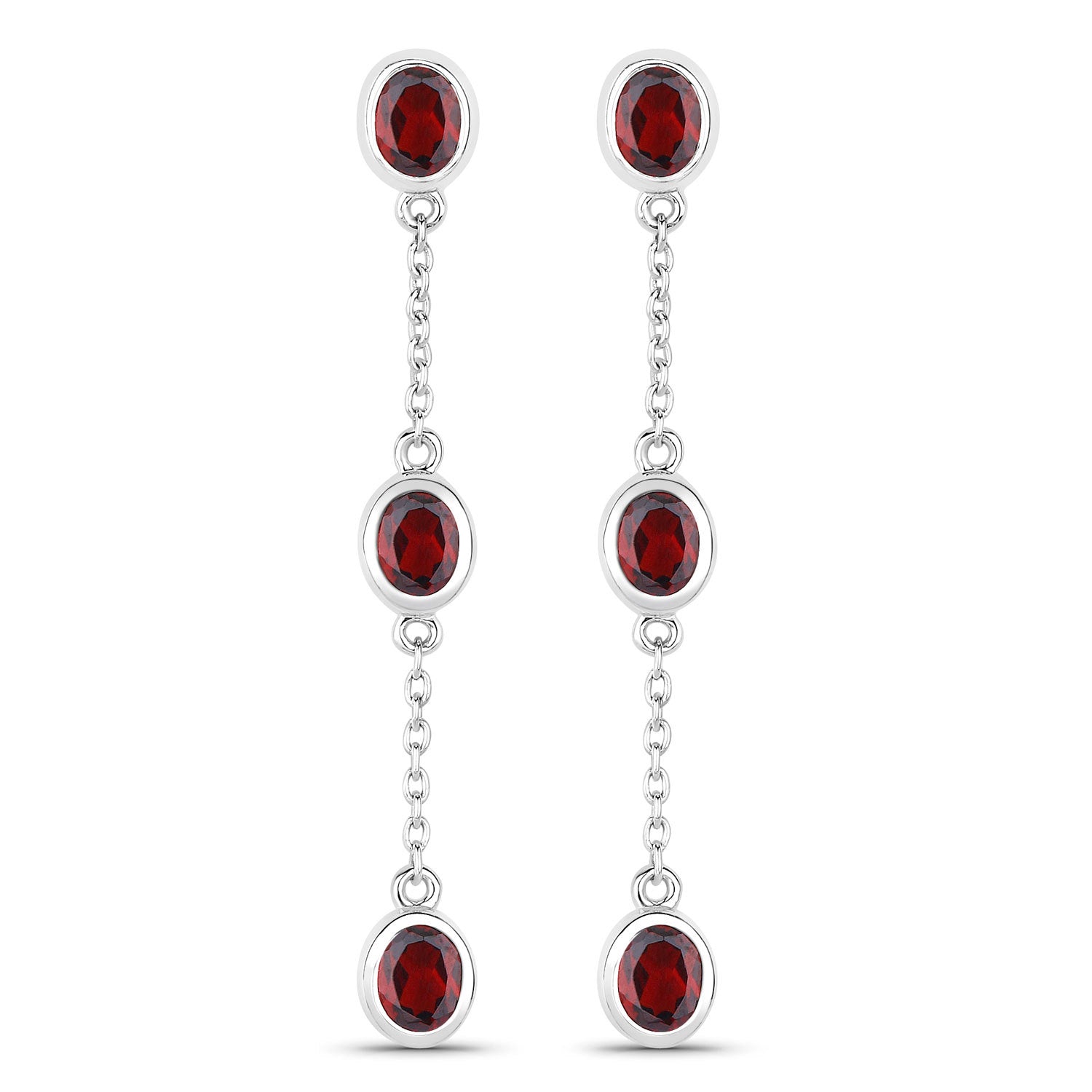 2.70 Carat Genuine Garnet .925 Sterling Silver Earrings on sale at MyriadMart