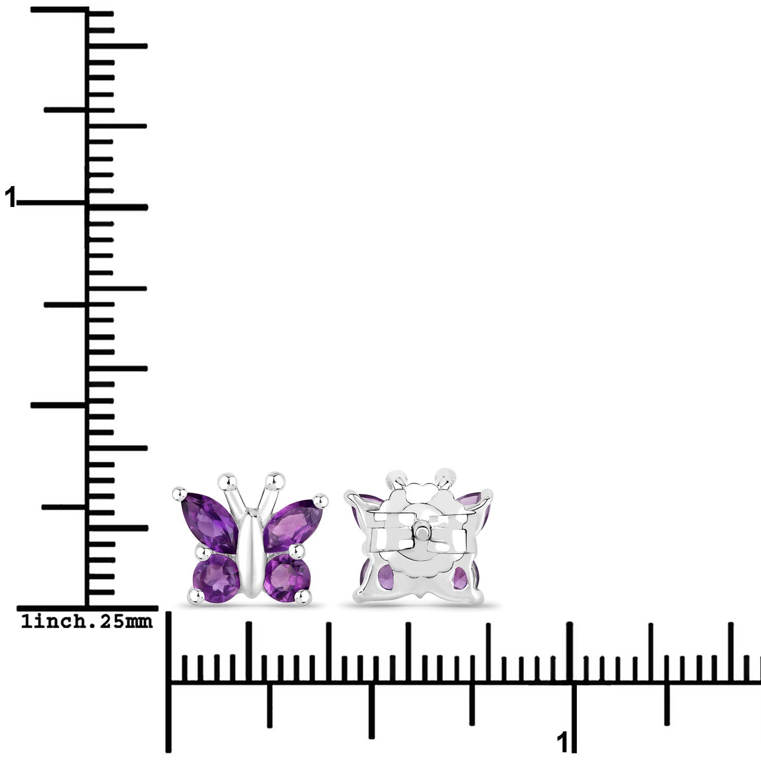 1.00 Carat Genuine Amethyst .925 Sterling Silver Earrings on sale at MyriadMart