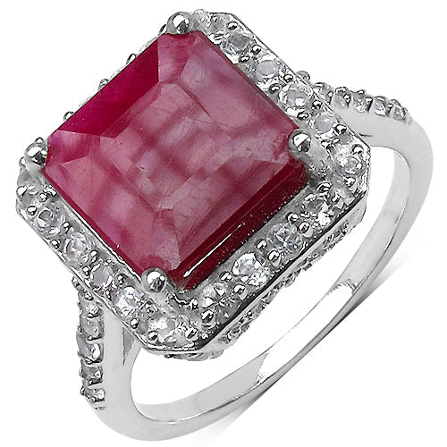 5.35 Carat Genuine Ruby .925 Sterling Silver Ring on sale at MyriadMart