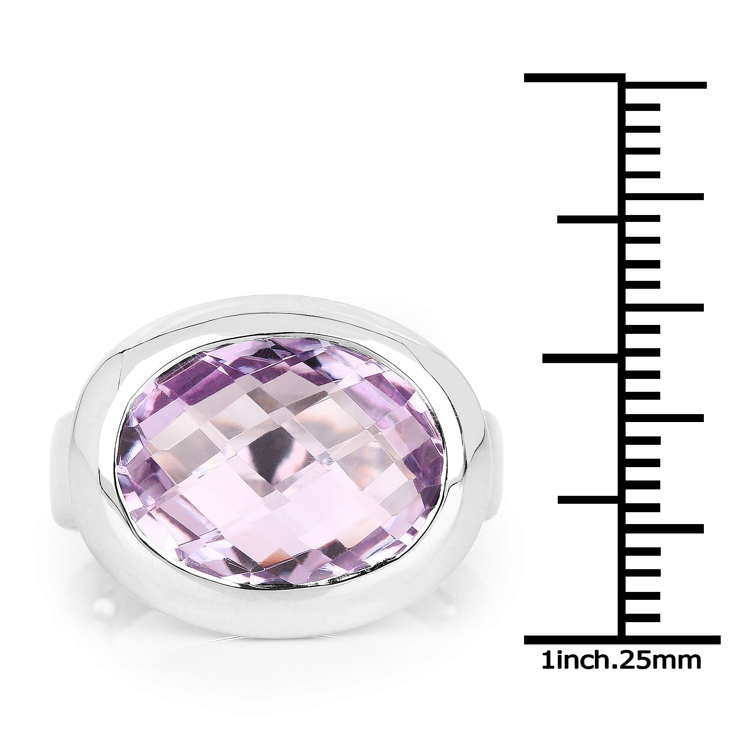 8.00 Carat Genuine Pink Amethyst .925 Sterling Silver Ring on sale at MyriadMart