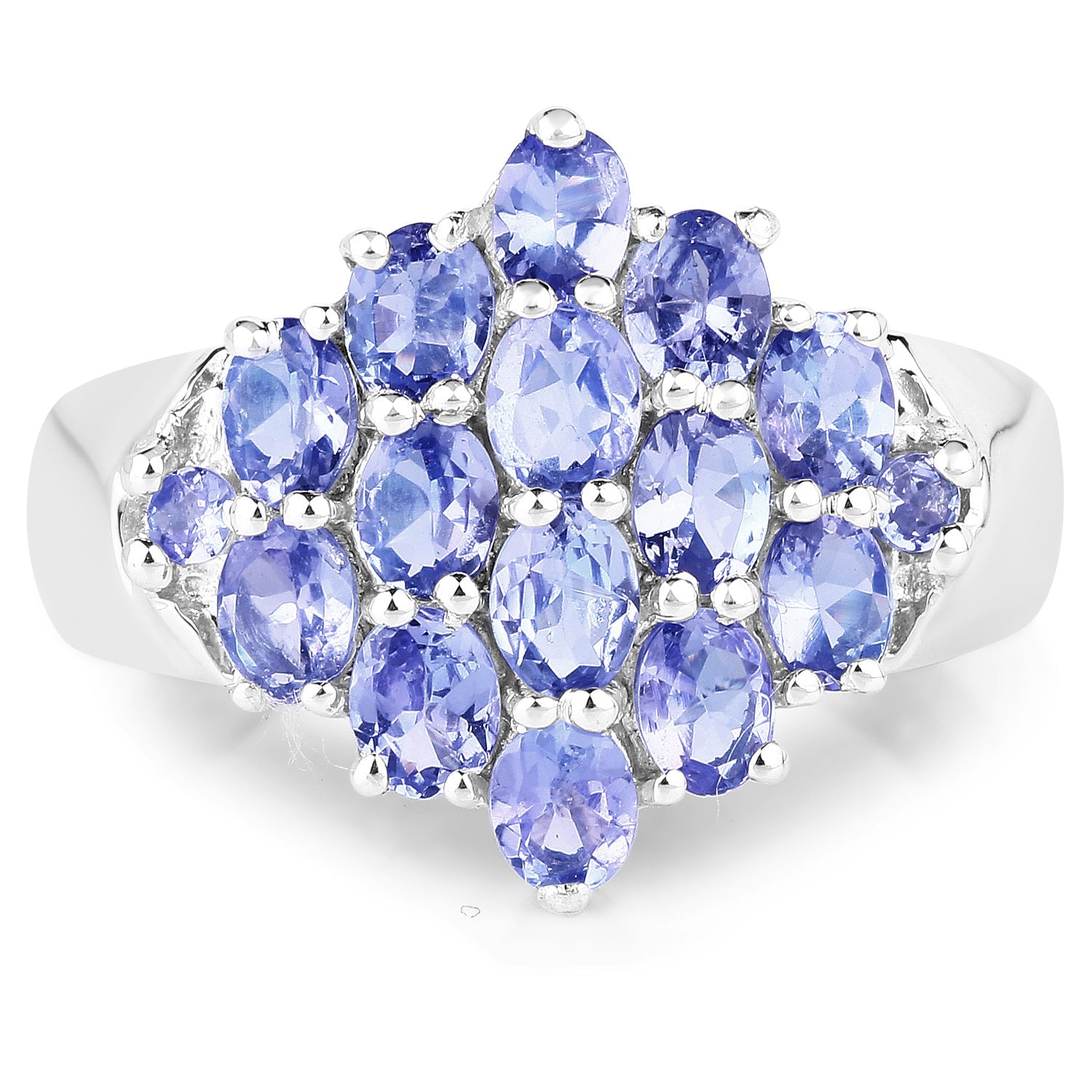 2.45 Carat Genuine Tanzanite .925 Sterling Silver Ring on sale at MyriadMart