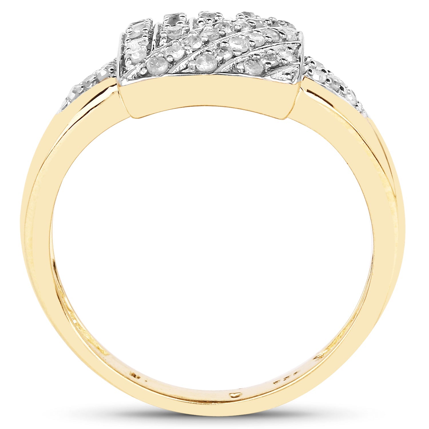14K Yellow Gold Plated 0.23 Carat Genuine White Diamond .925 Sterling Silver Ring on sale at MyriadMart