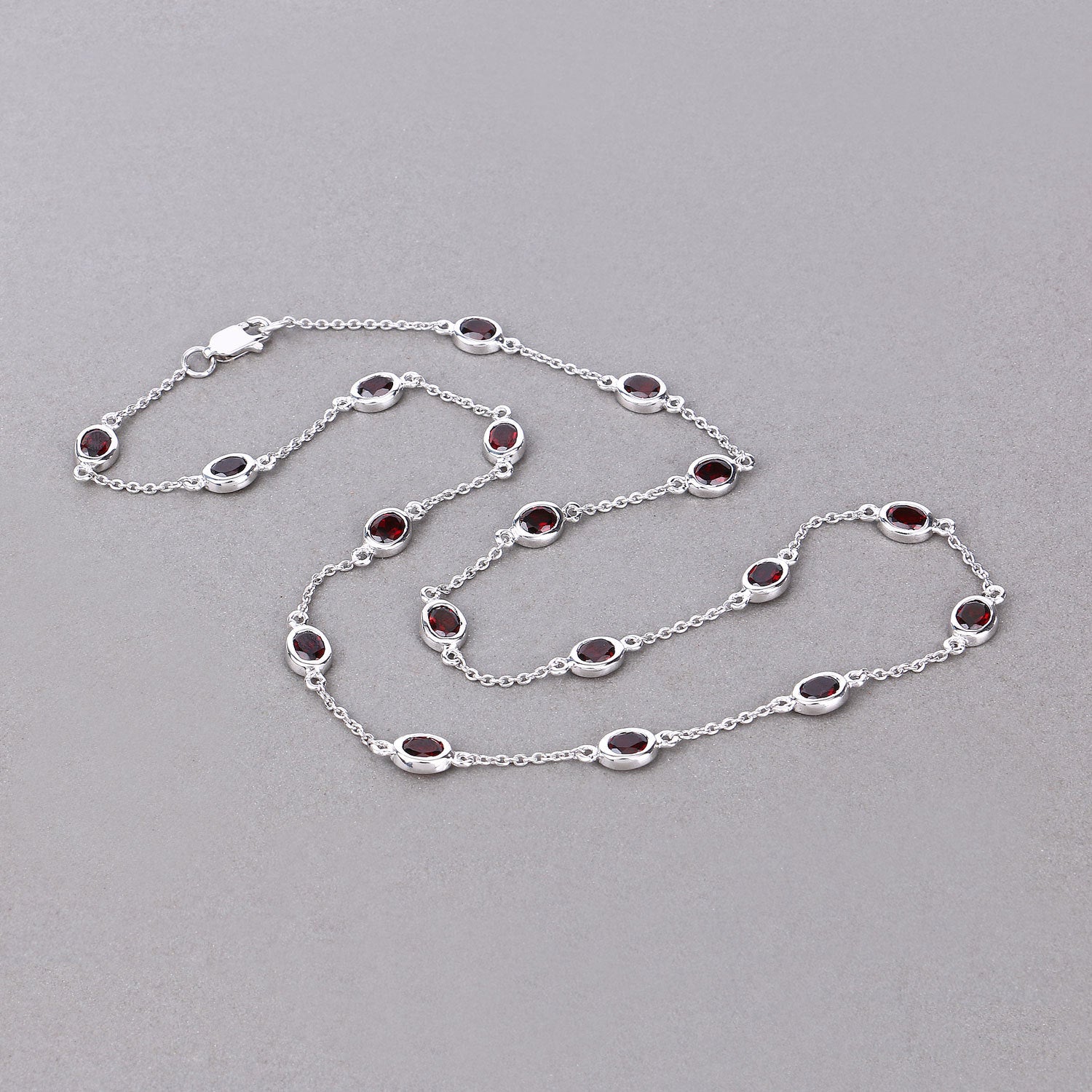 8.10 Carat Genuine Garnet .925 Sterling Silver Necklace on sale at MyriadMart