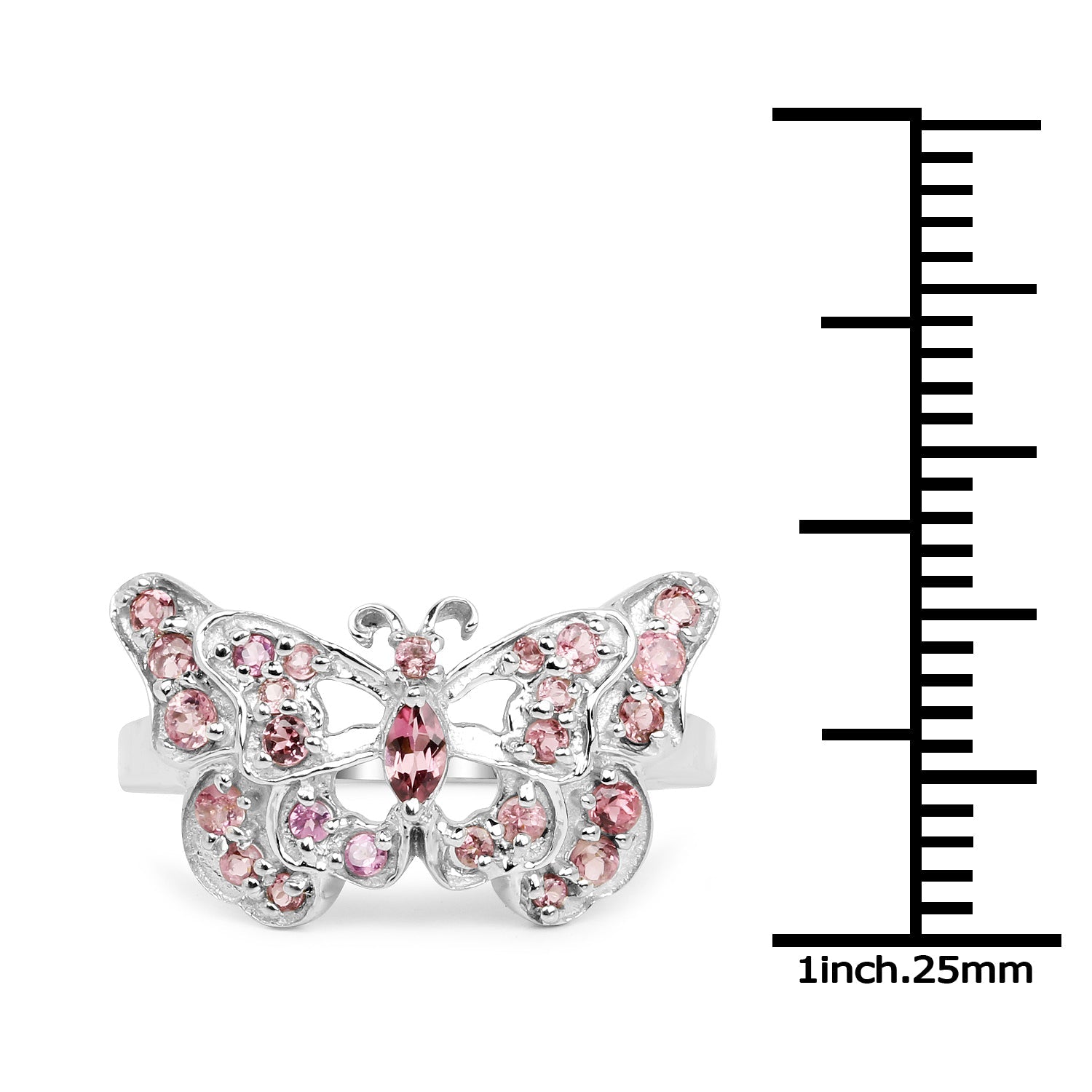 0.83 Carat Genuine Pink Tourmaline .925 Sterling Silver Ring on sale at MyriadMart