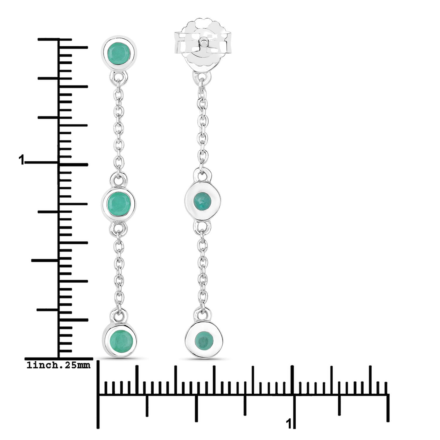 0.60 Carat Genuine Emerald .925 Sterling Silver Earrings on sale at MyriadMart