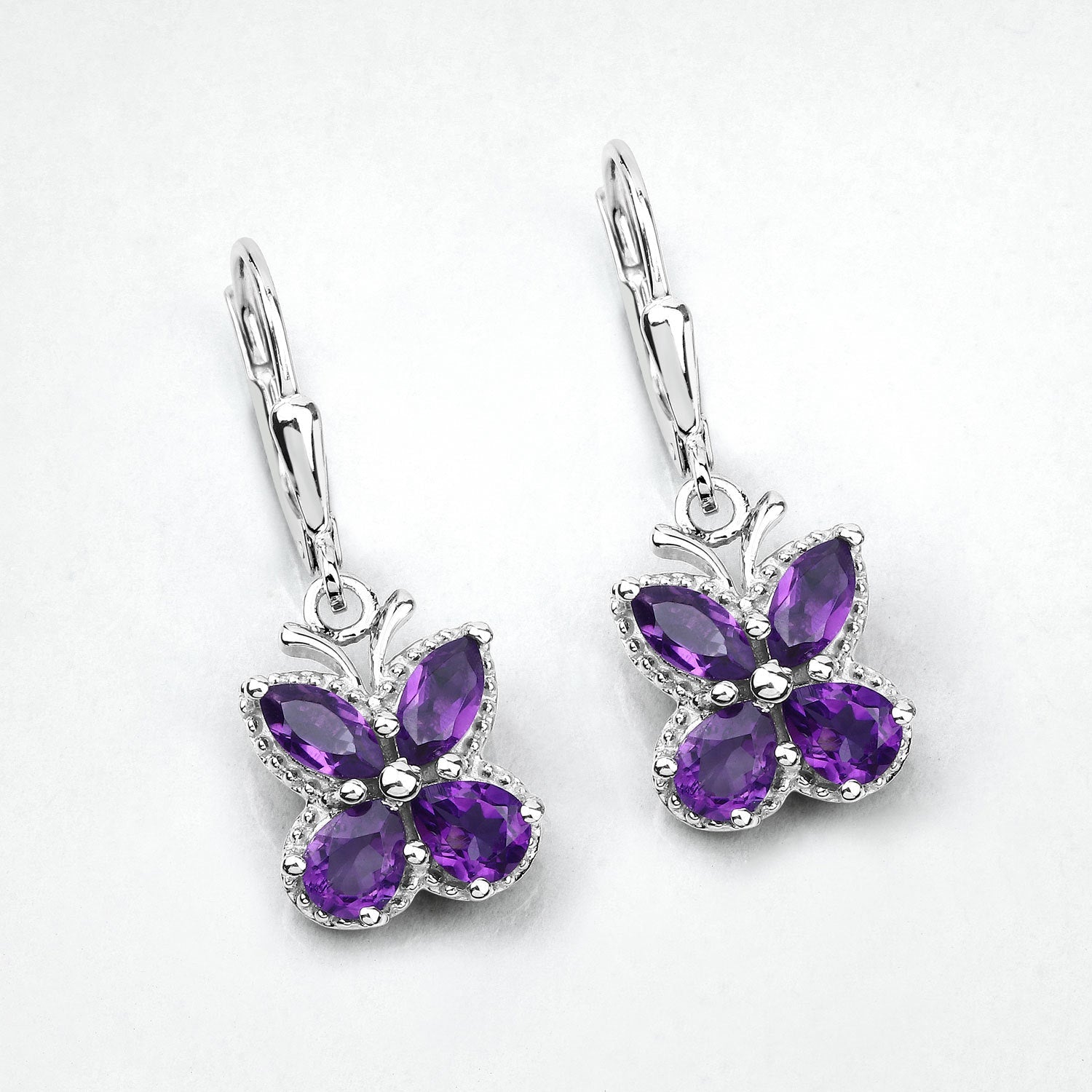 2.12 Carat Genuine Amethyst .925 Sterling Silver Earrings on sale at MyriadMart