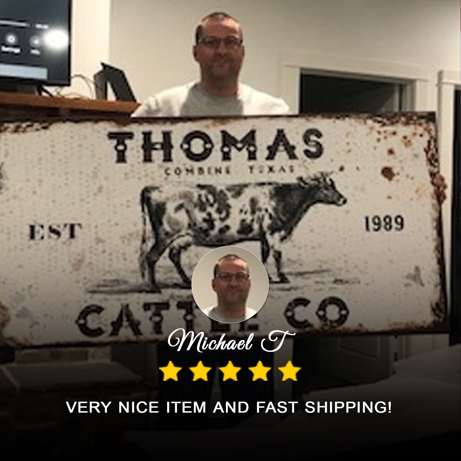 Personalized Cattle Ranch Rustic Sign II on sale at MyriadMart