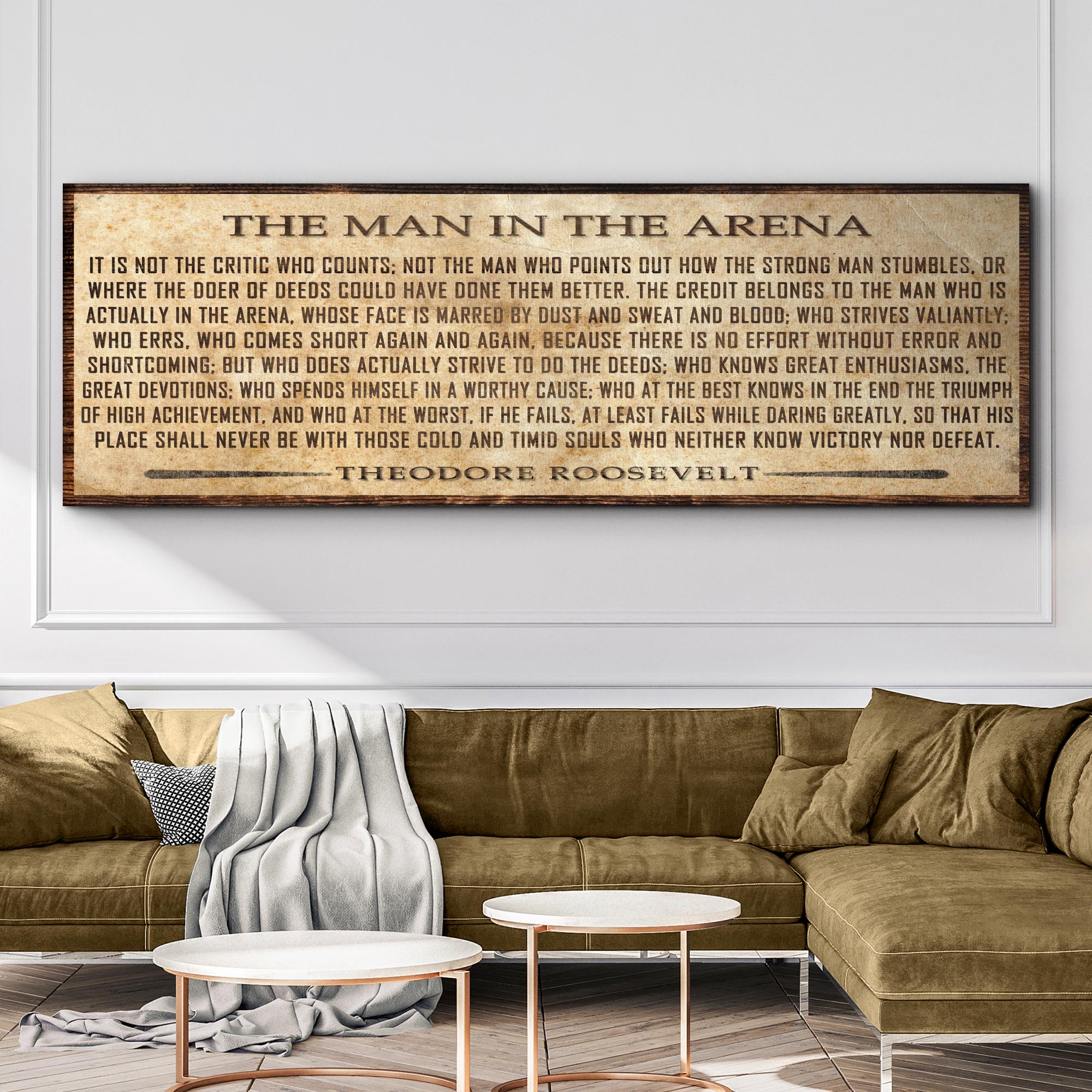 The Man In The Arena Sign V on sale at MyriadMart