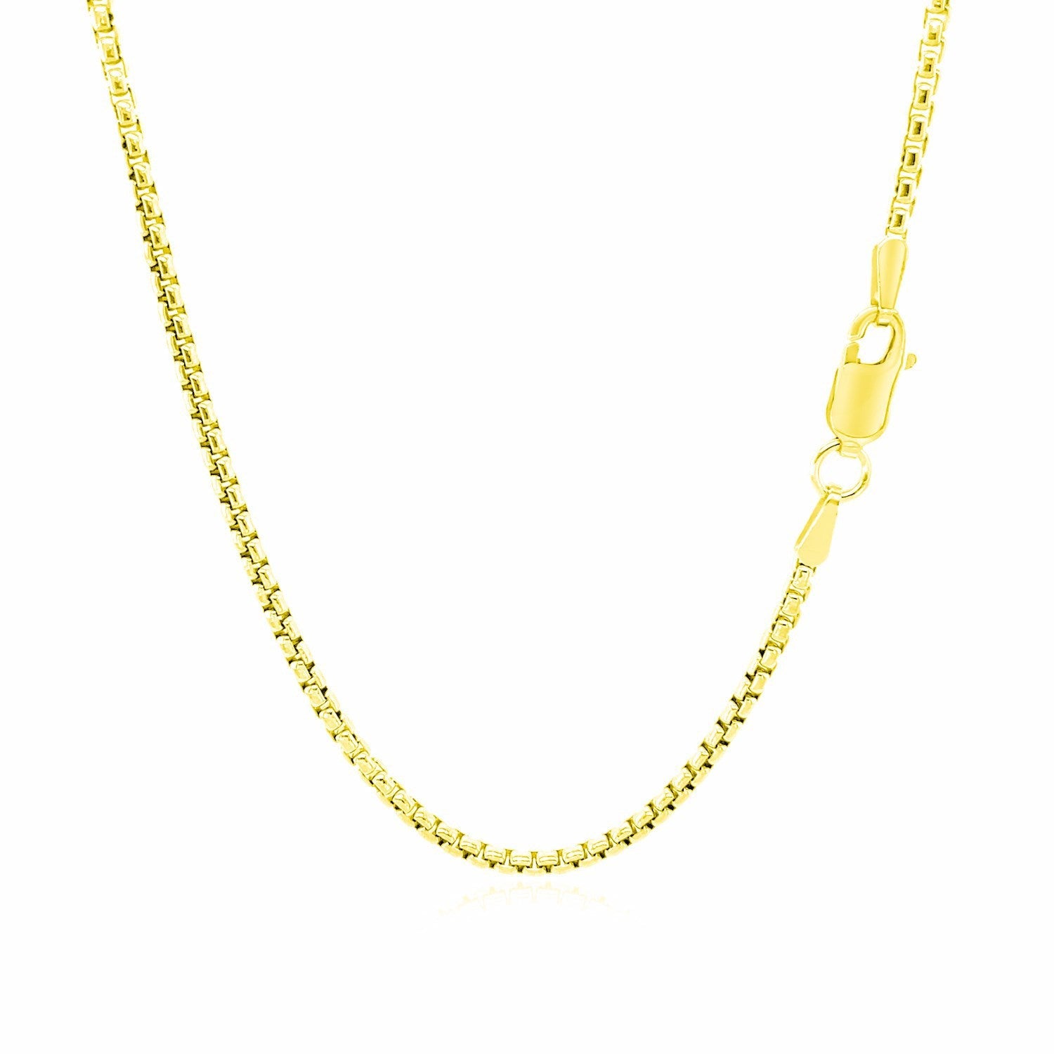 14k Yellow Gold Round Box Chain 1.7mm on sale at MyriadMart