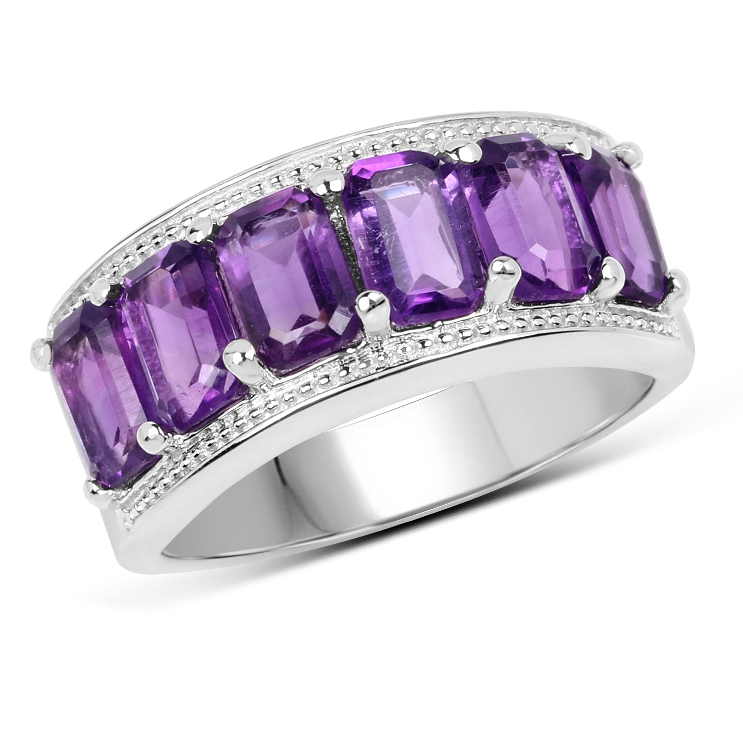 3.30 Carat Genuine Amethyst .925 Sterling Silver Ring on sale at MyriadMart