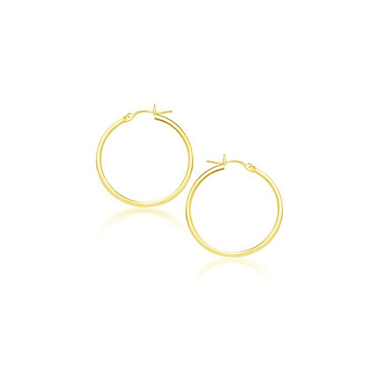 14k Yellow Gold Polished Hoop Earrings 20 mm on sale at MyriadMart