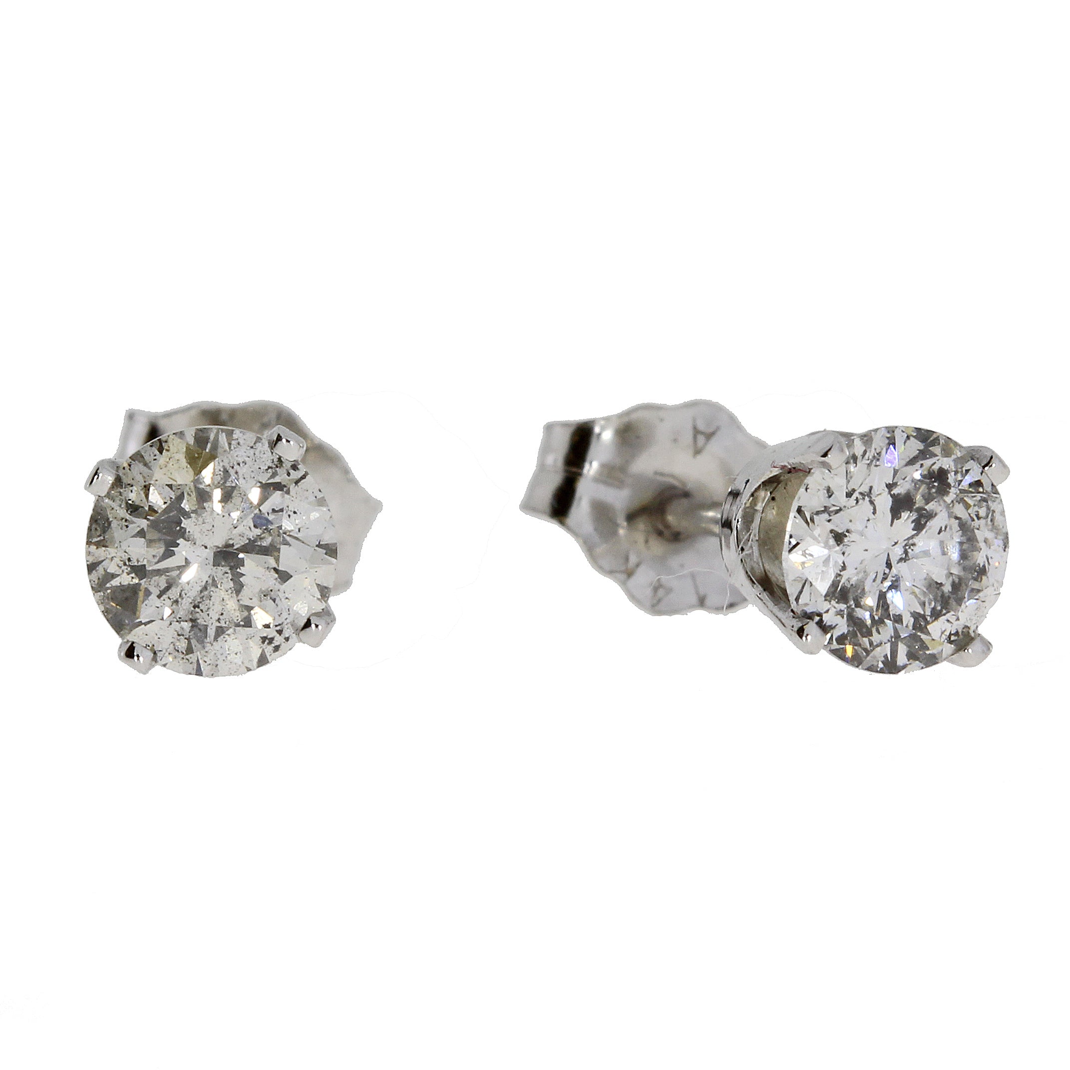 1.00ct Diamond Stud Earrings 14KT White Gold on sale at MyriadMart