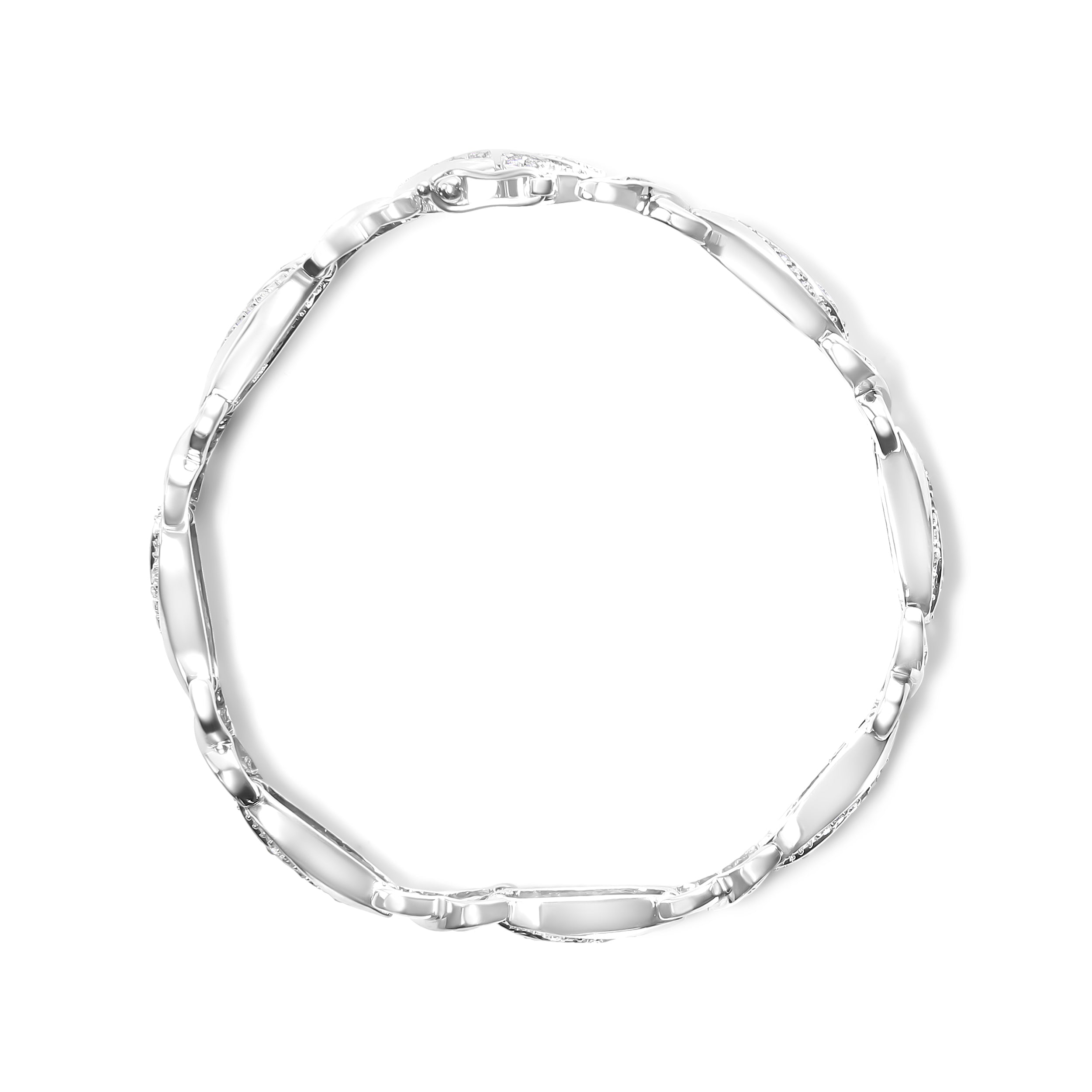 .925 Sterling Silver 1 3/4 Cttw Diamond Wave and X Link Tennis Bracelet I-J Color, I3 Clarity - 7" on sale at MyriadMart
