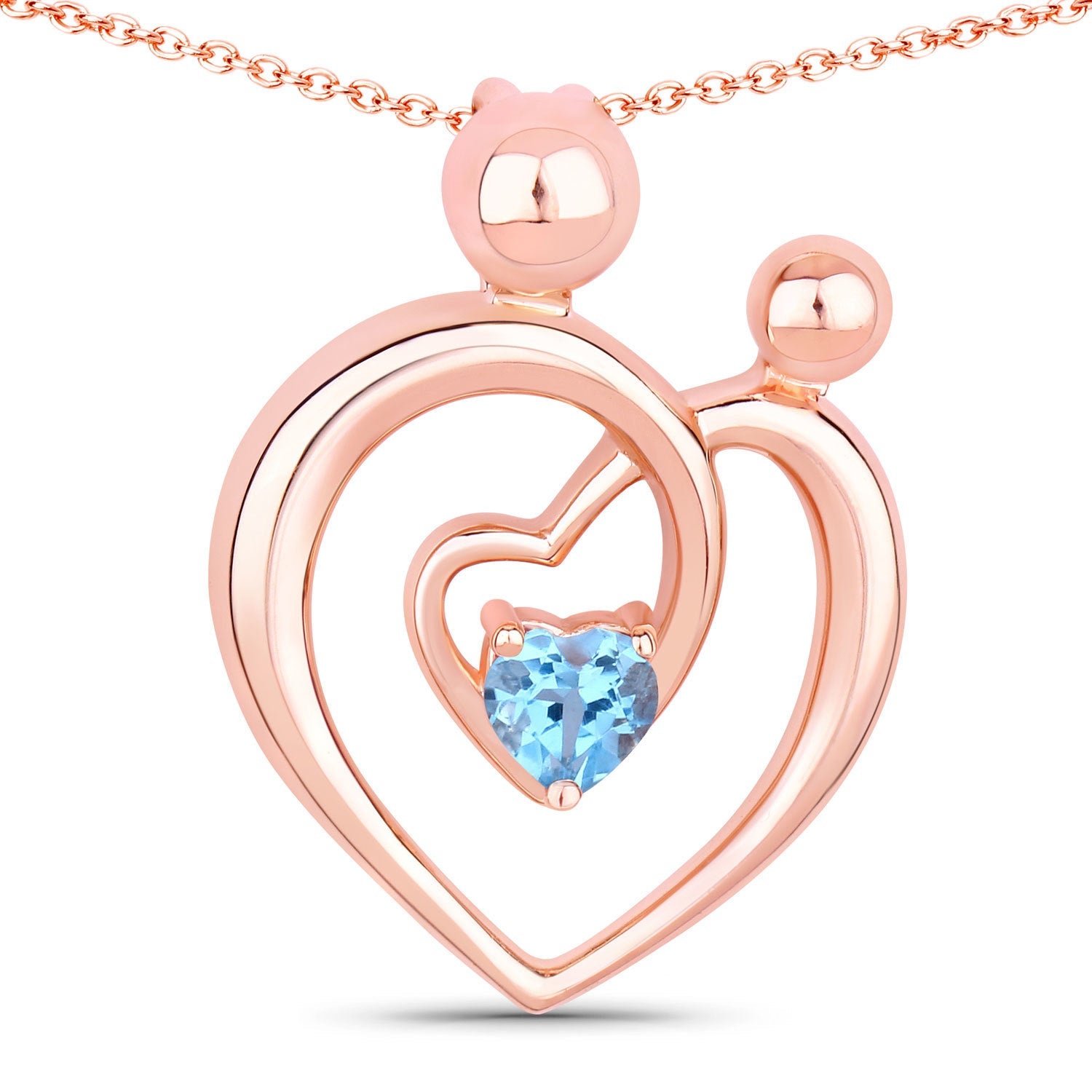 0.28 Carat Genuine Swiss Blue Topaz .925 Sterling Silver Pendant on sale at MyriadMart