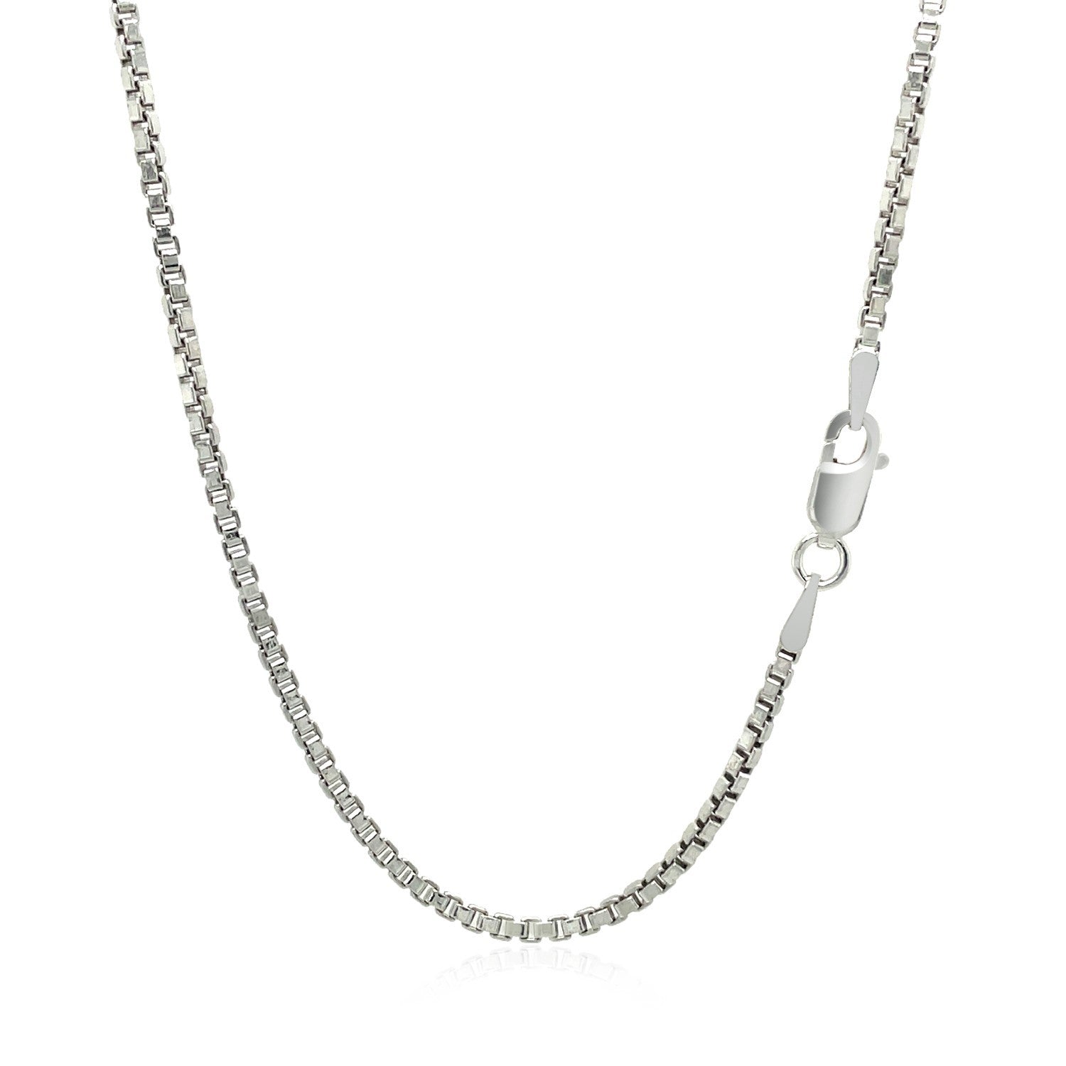 Sterling Silver Rhodium Plated Box Chain 1.8mm on sale at MyriadMart