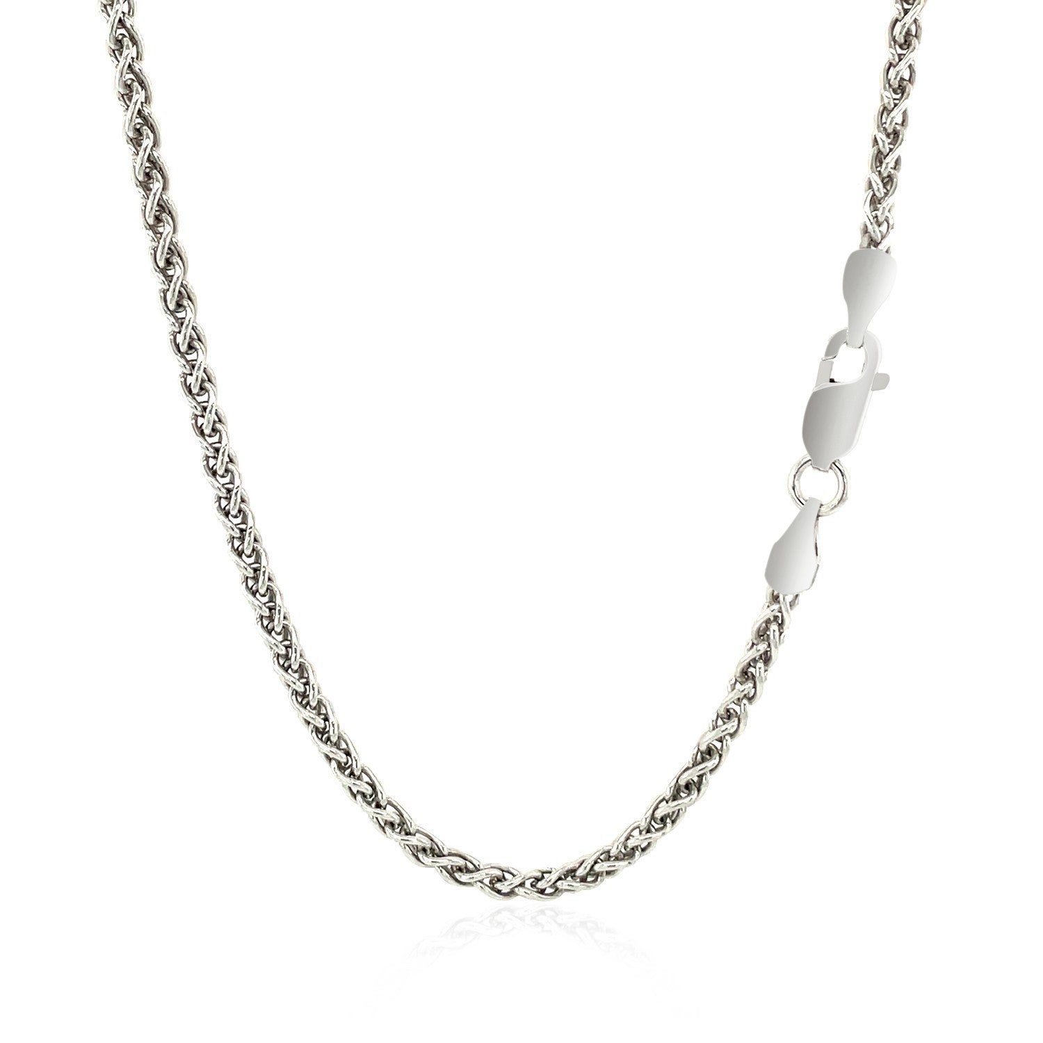 Sterling Silver Rhodium Plated Wheat Chain 2.6mm on sale at MyriadMart